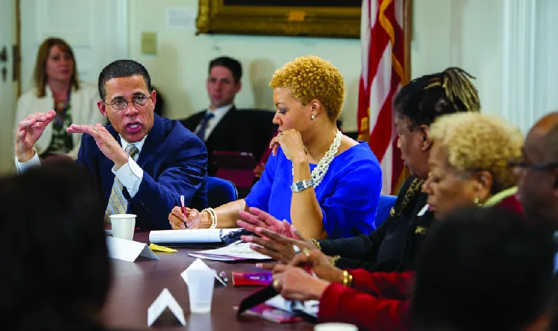 Figure 3.2 Maryland’s former Lieutenant Governor, Anthony Brown, hosts a 2014 small-business stakeholder roundtable discussion. Governments consider local businesses to be stakeholders in economic decision-making. Small businesses have their own local and regional stakeholders, who are influenced by the products and services they offer and the decisions they make in building their businesses. (credit: modification of “Lt. Governor Host MBE_Small Business Stakeholders Roundtable Discussion” by “Maryland GovPics”/Flickr, CC BY 2.0)