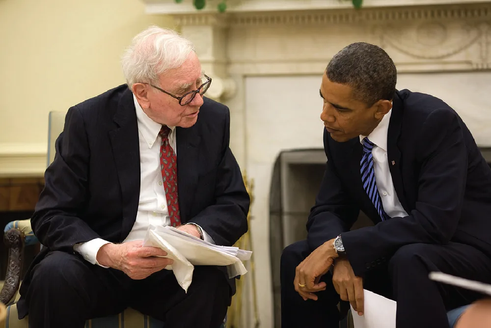 Figure 1.4 Warren Buffett, shown here with President Barack Obama in June 2010, is an investor and philanthropist who was born in 1930 in Omaha, Nebraska. Through his leadership of Berkshire Hathaway, he has become one of the most successful investors in the world and one of the wealthiest people in the United States, with an estimated total net worth of almost $80 billion. (credit: “President Barack Obama and Warren Buffett in the Oval Office” by Pete Souza/Wikimedia Commons, Public Domain)